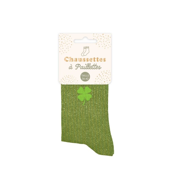 Chaussettes pailletées Trèfle Porte-Bonheur | Socks Story