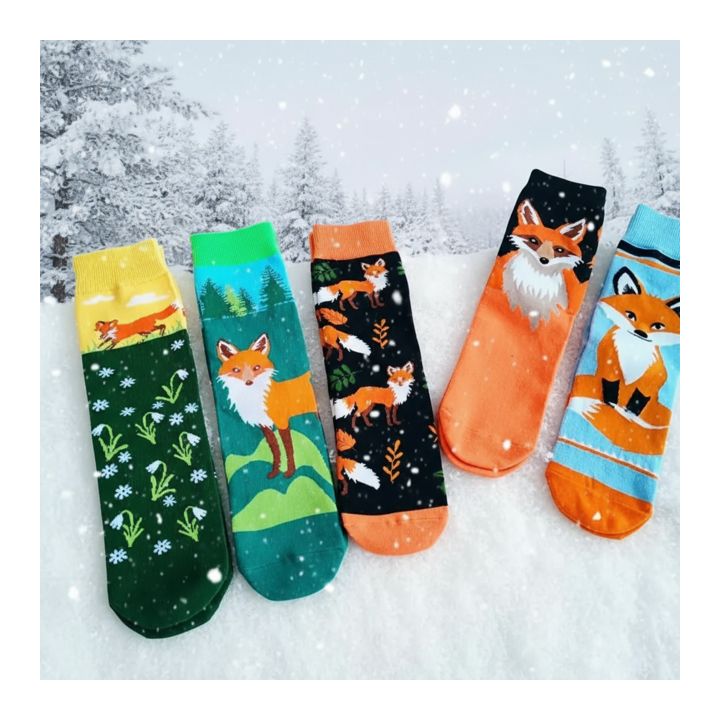 Coffret 5 Chaussettes Renard Fantaisie & Colorées | Socks Story