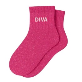 Chaussettes Diva Rose Fuchsia à Paillettes | Socks Story