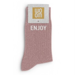 Chaussettes Enjoy Rose Poudré à Paillettes | Socks Story
