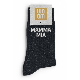 Chaussettes Mamma Mia Noires à Paillettes | Socks Story