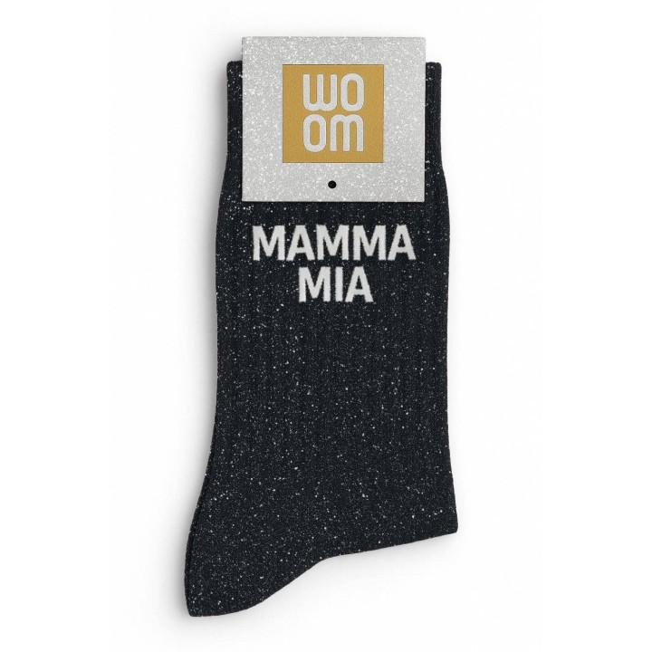 Chaussettes Mamma Mia Noires à Paillettes | Socks Story