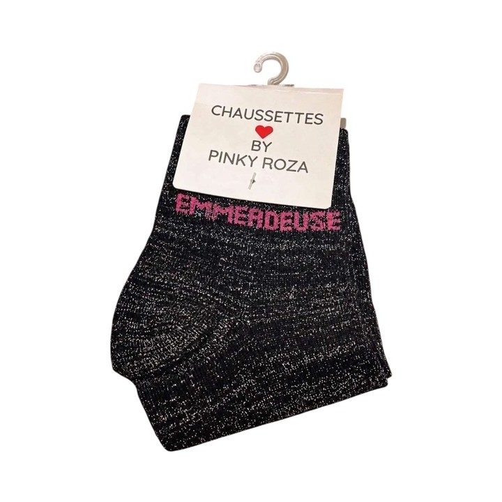 Chaussettes Emmerdeuse Noires à Paillettes | Socks Story