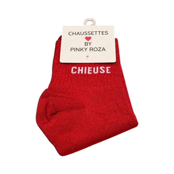Chaussettes Chieuse Rouges à Paillettes | Socks Story