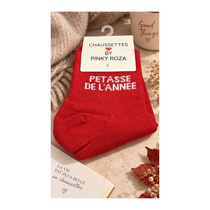 Chaussettes Pétasse de l’Année Rouges | Socks Story
