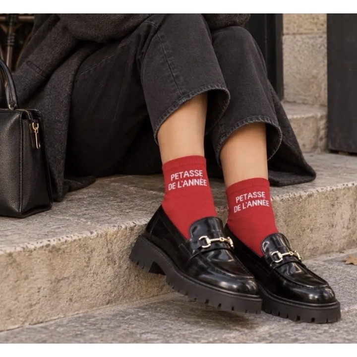 Chaussettes Pétasse de l’Année Rouges | Socks Story