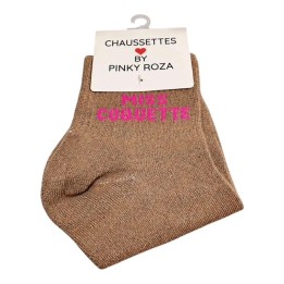 Chaussettes Miss Coquette Beige à Paillettes | Socks Story