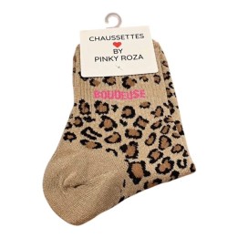 Chaussettes Badass Beige Doré à Paillettes | Socks Story