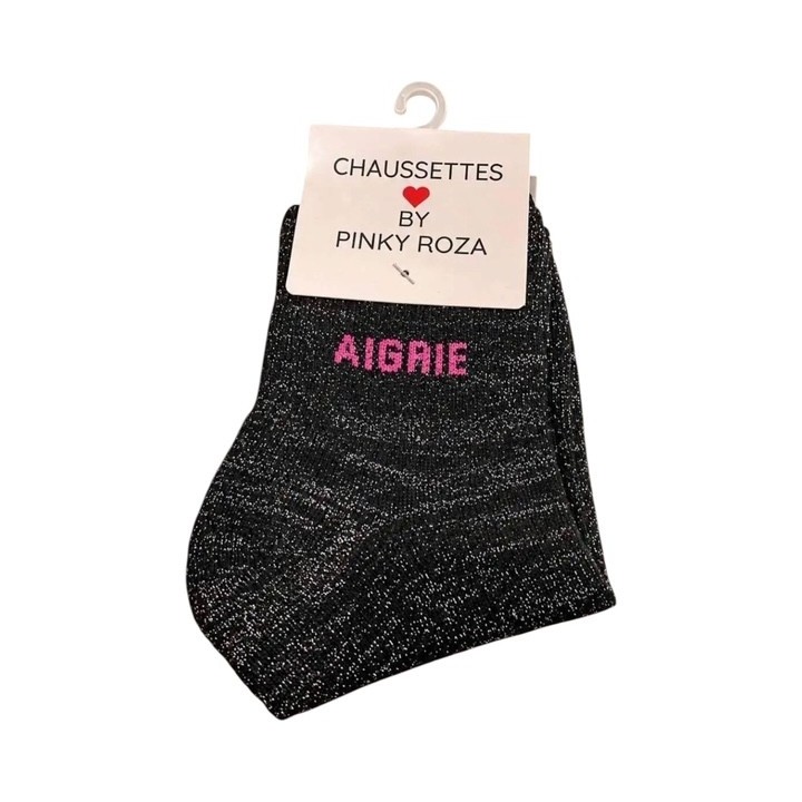Chaussettes Aigrie Noires à Paillettes Femme | Socks Story