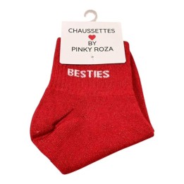 Chaussettes Besties Rouges à Paillettes Femme | Socks Story