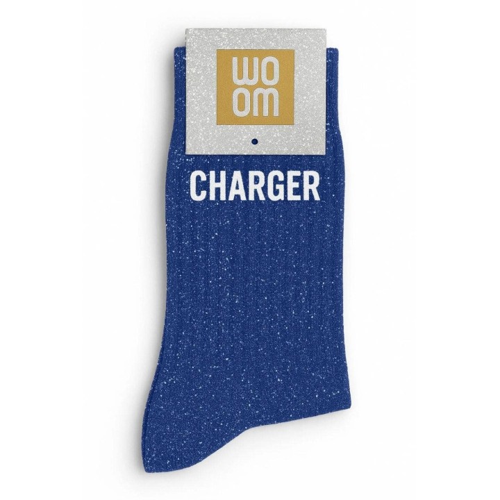 Chaussettes pailletées bleues Charger | Socks Story