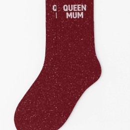 Chaussettes Queen Mum à paillettes bordeaux | Socks Story