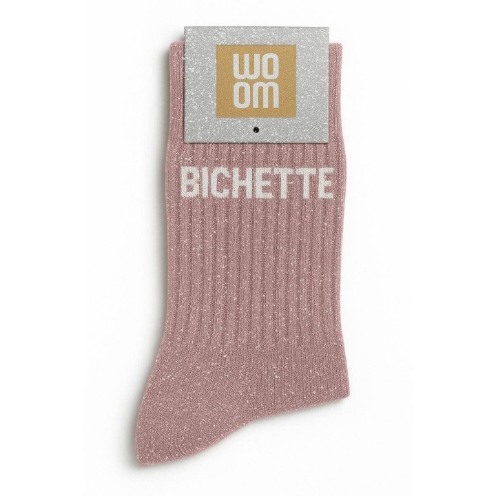 Chaussettes pailletées roses Bichette | Socks Story