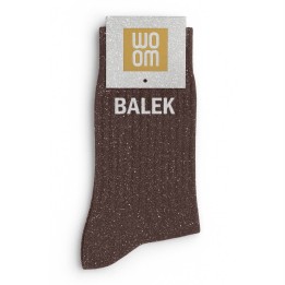 Chaussettes pailletées marron Balek | Socks Story