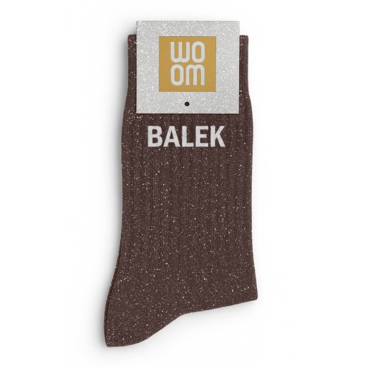 Chaussettes pailletées marron Balek | Socks Story