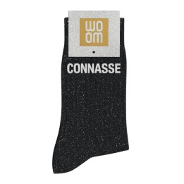 Chaussettes pailletées noires Connasse | Socks Story
