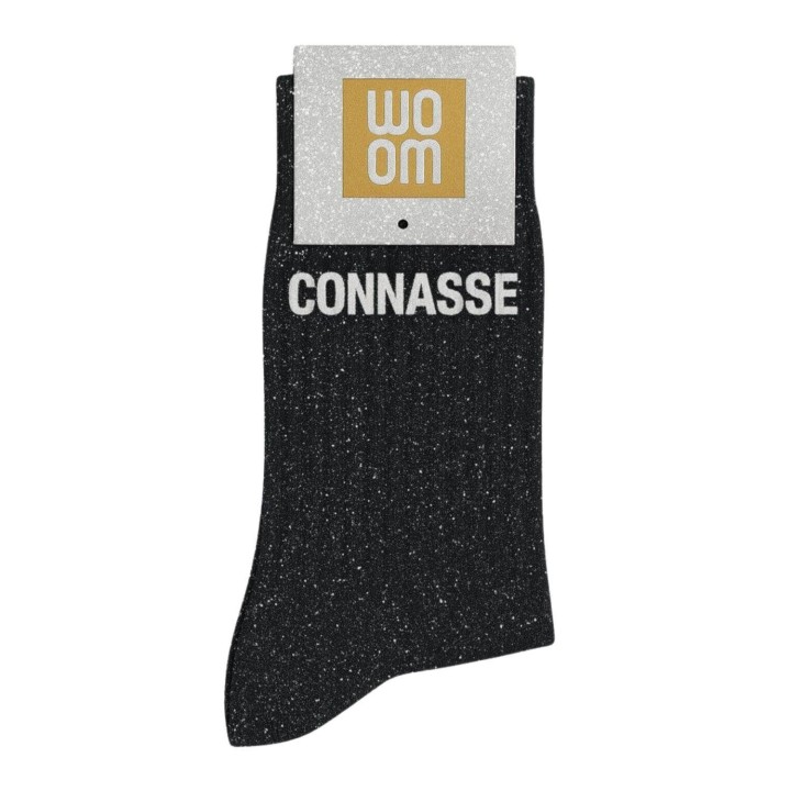 Chaussettes pailletées noires Connasse | Socks Story