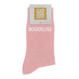 Chaussettes pailletées roses Boudeuse | Socks Story