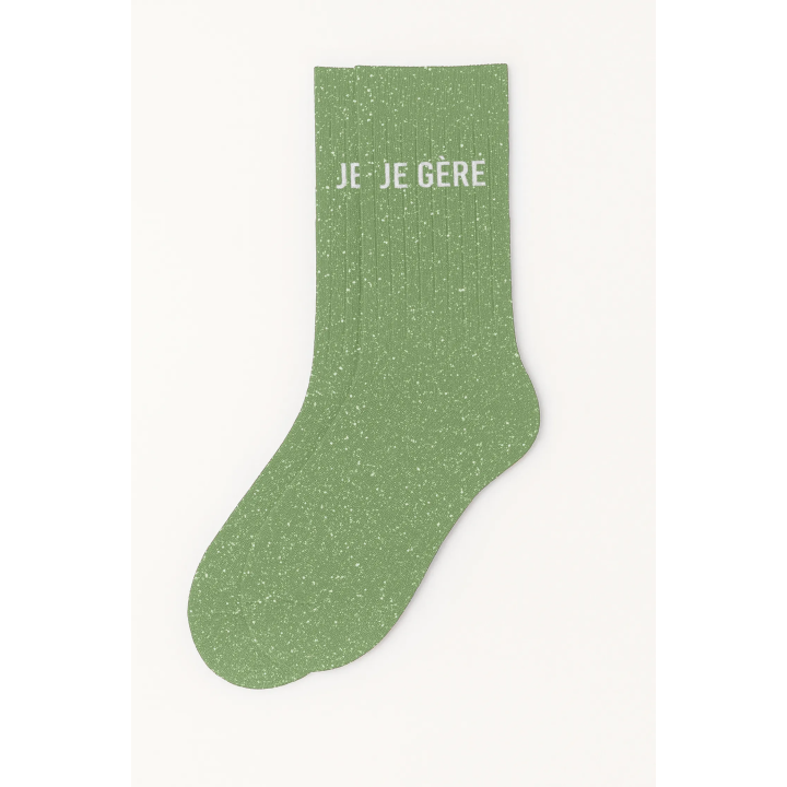 Chaussettes pailletées vertes Je gère | Socks Story