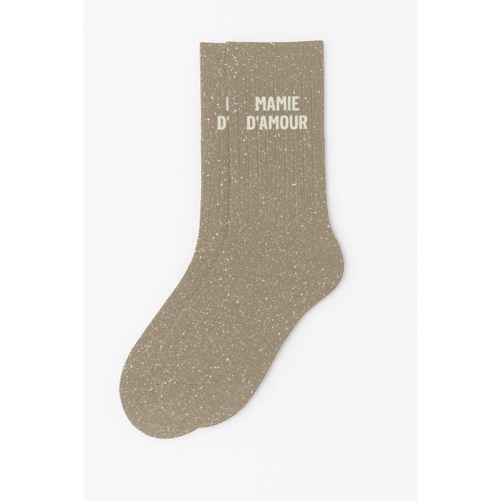 Chaussettes Mamie d’amour pailletées beiges | Socks Story