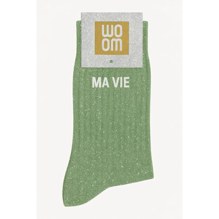 Chaussettes pailletées vertes Ma Vie | Socks Story