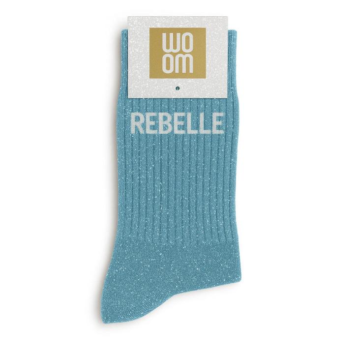 Chaussettes pailletées bleues Rebelle | Socks Story