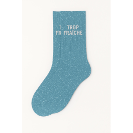 Chaussettes pailletées bleues Trop Fraîche | Socks Story