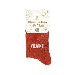 Chaussettes pailletées brique Vilaine | Socks Story